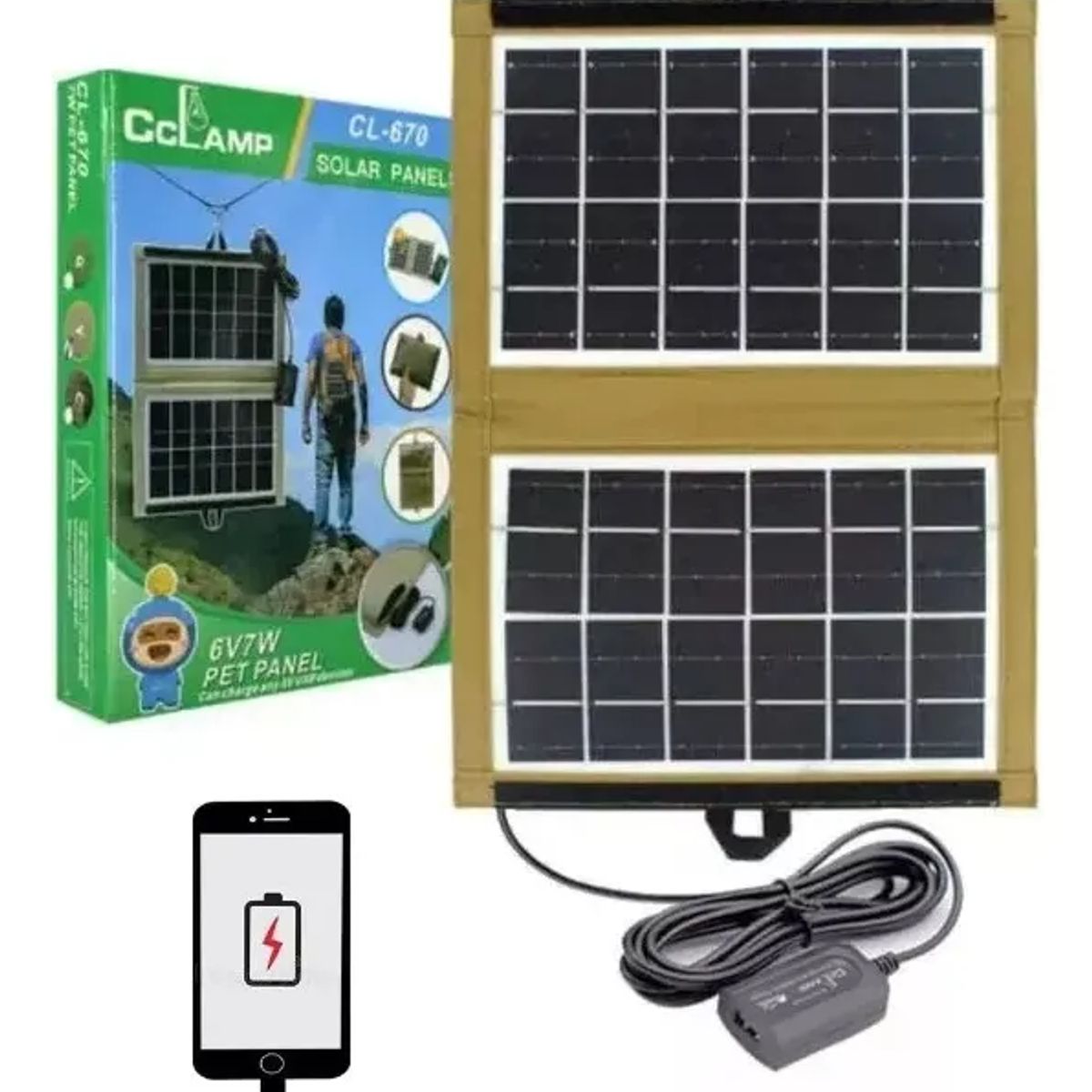 GENERICO - Panel Solar Viajero Cargador Usb Camping Portatil Exteriores