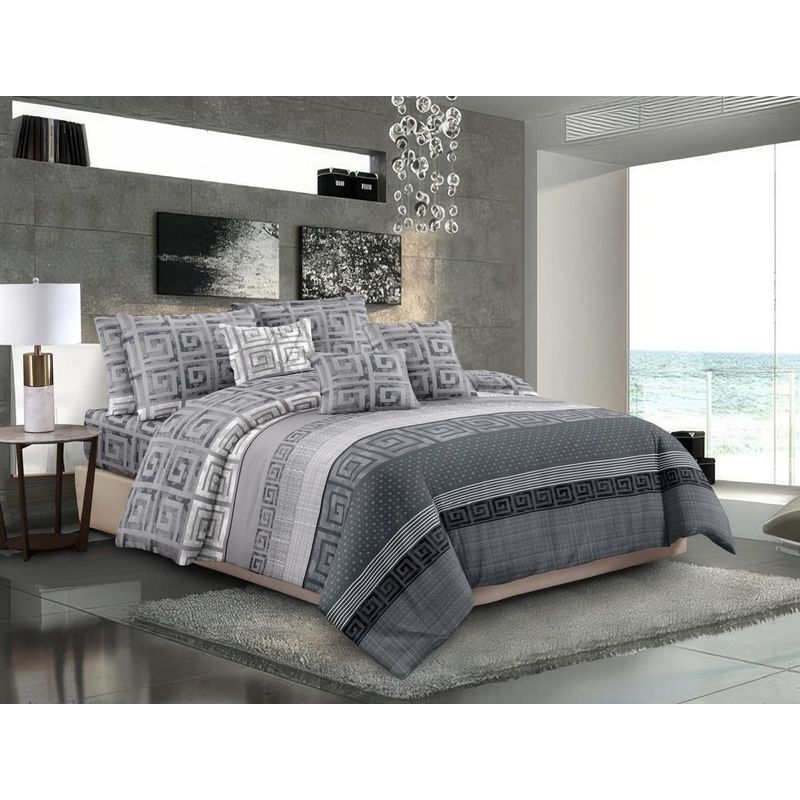 SIRENITAS - Juego de sabanas Cama King Gris Diseño Perú 50 cm alto