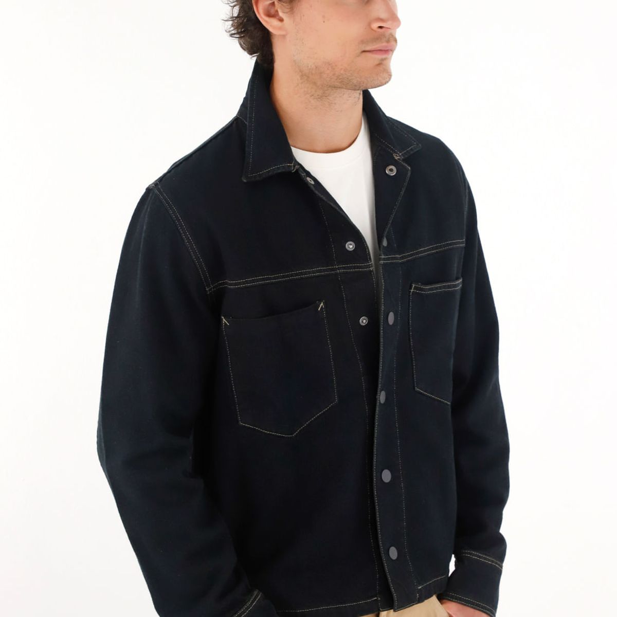 TENNIS - Chaqueta en denim azul para hombre