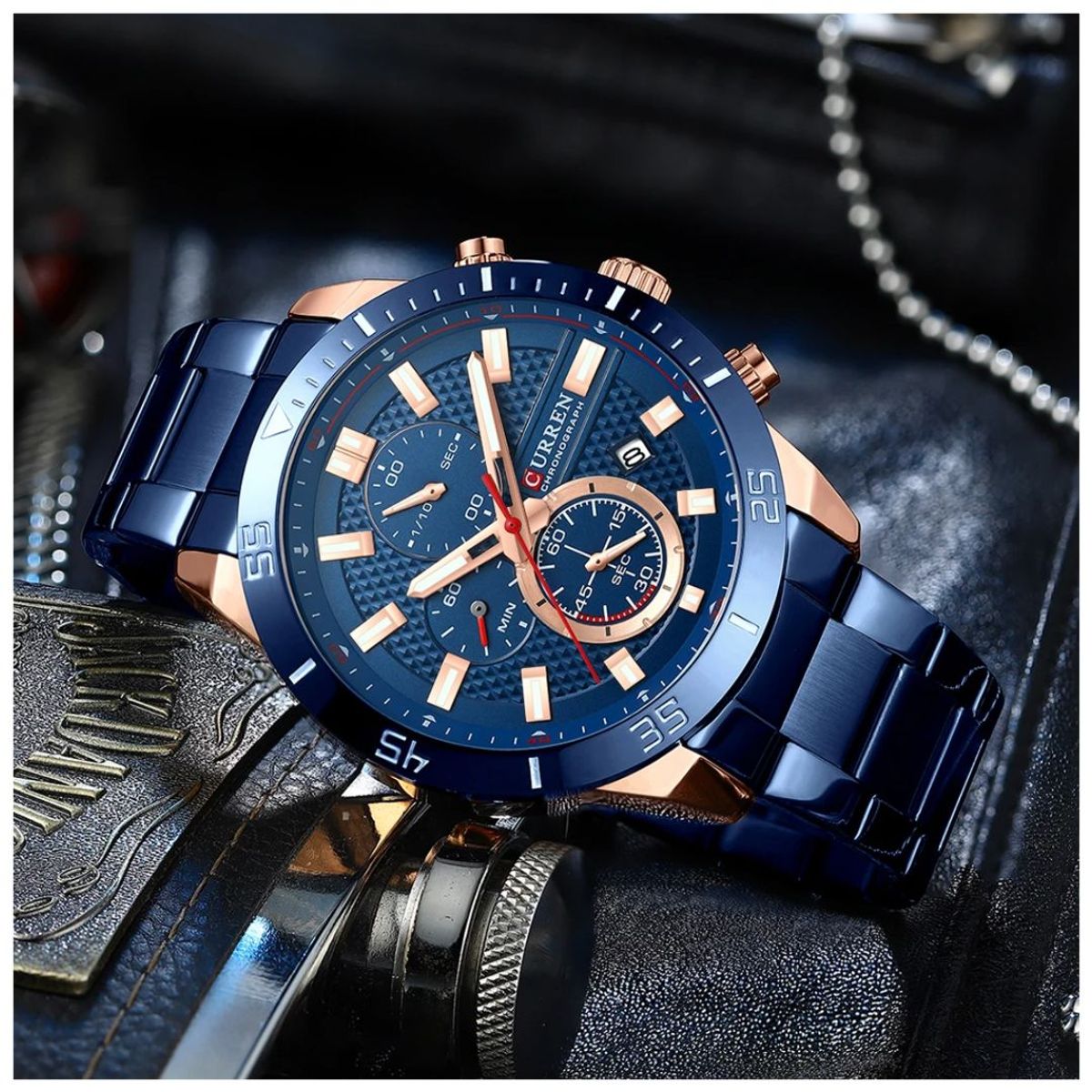 CURREN - Reloj CURREN Cronógrafo 8417 Para Hombre - Azul