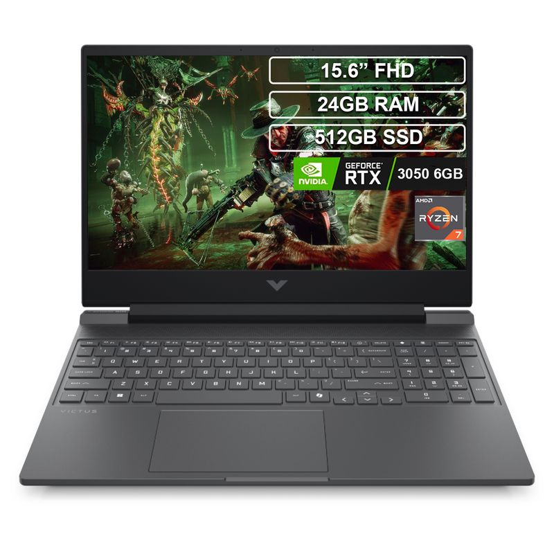 HP - Portatil HP Victus Gaming Ryzen 7 7445HS 24GB 512GB RTX 3050