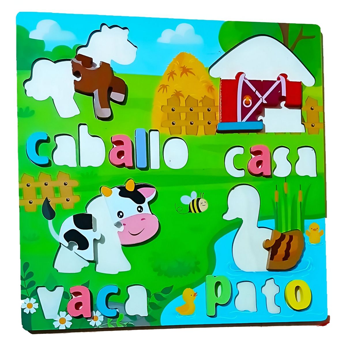 GENERICO - Juego De Mesa Rompecabeza Puzzle Figura Con Letra Multicolor