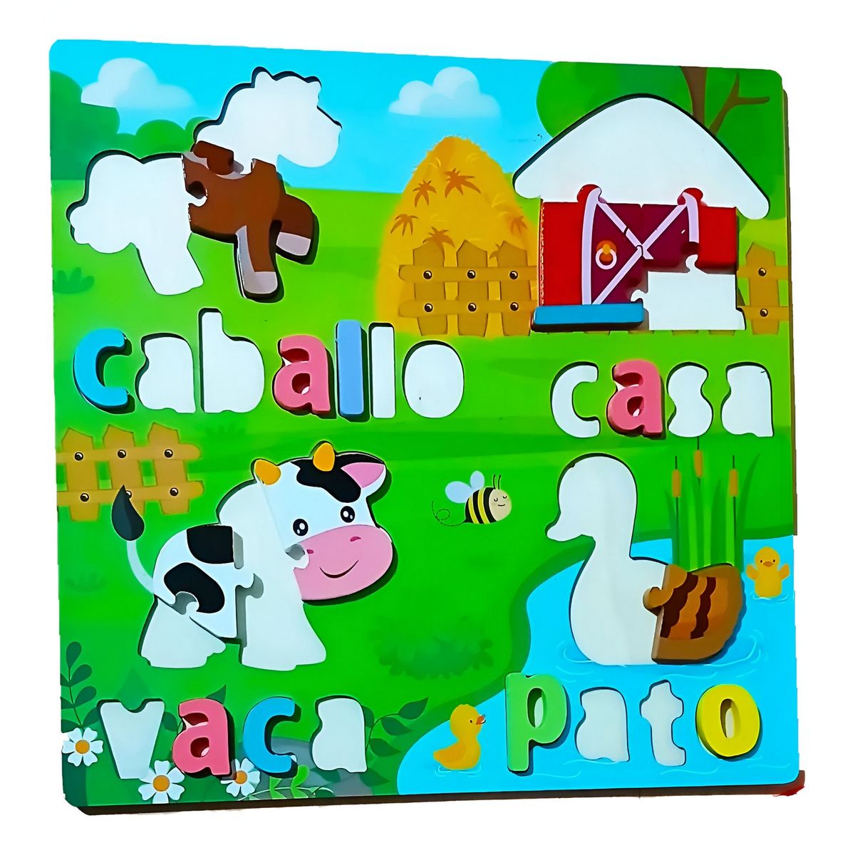 GENERICO - Juego De Mesa Rompecabeza Puzzle Figura Con Letra Multicolor
