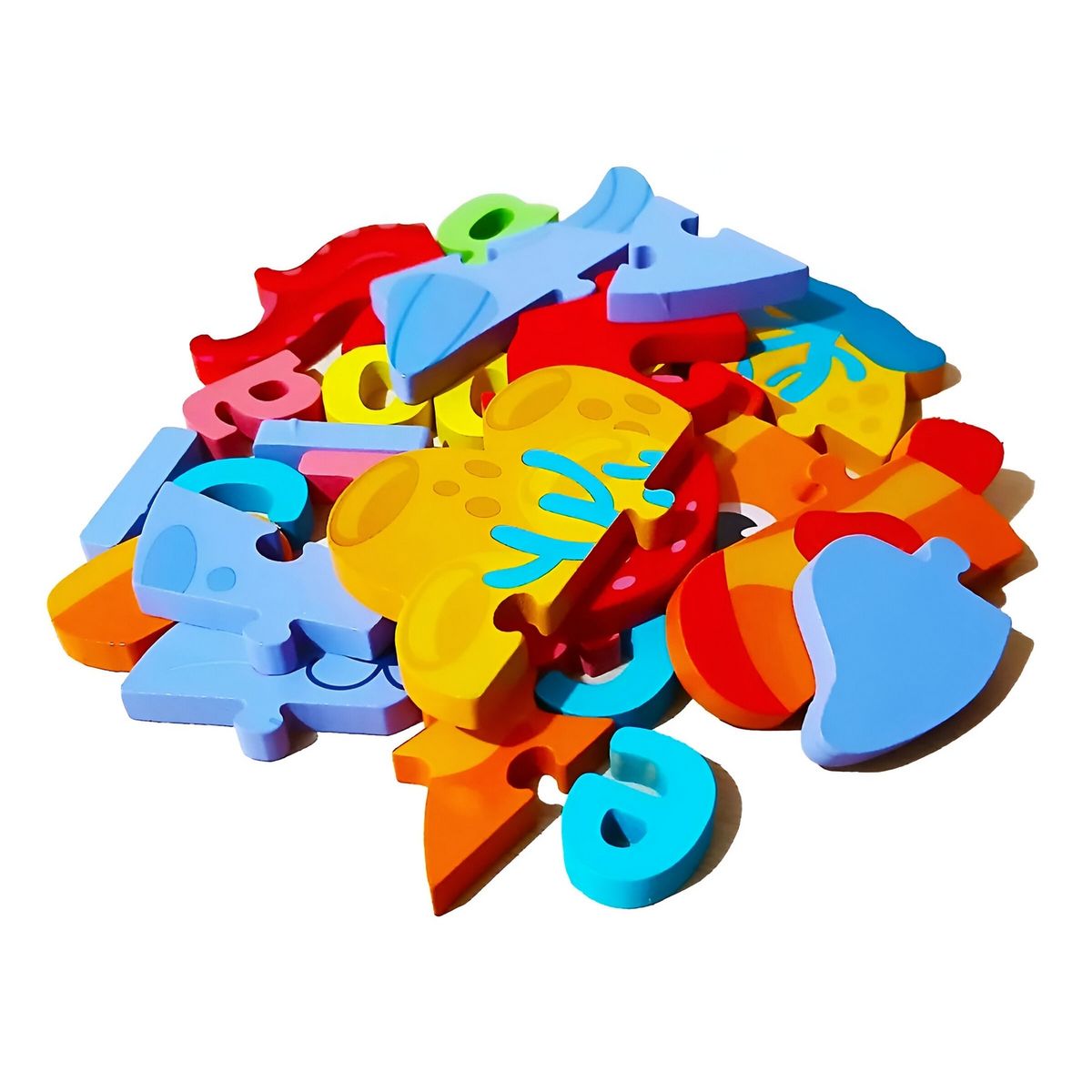 GENERICO - Juego De Mesa Rompecabeza Puzzle Figura Con Letra Multicolor