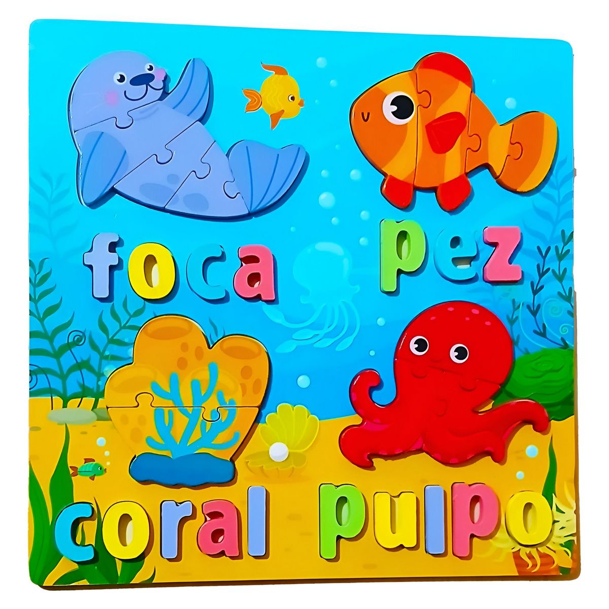 GENERICO - Juego De Mesa Rompecabeza Puzzle Figura Con Letra Multicolor