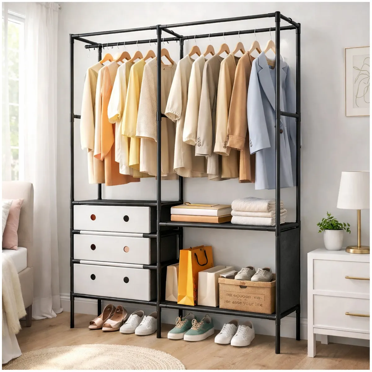 ONE PIXEL - Closet Perchero Organizador De Ropa Con Cajones Unipolar