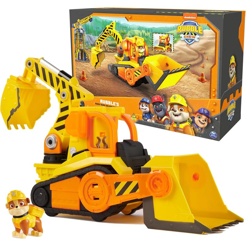 SPIN MASTER - Paw Patrol Vehiculo Rubble & Crew Excavadora Bark Yard