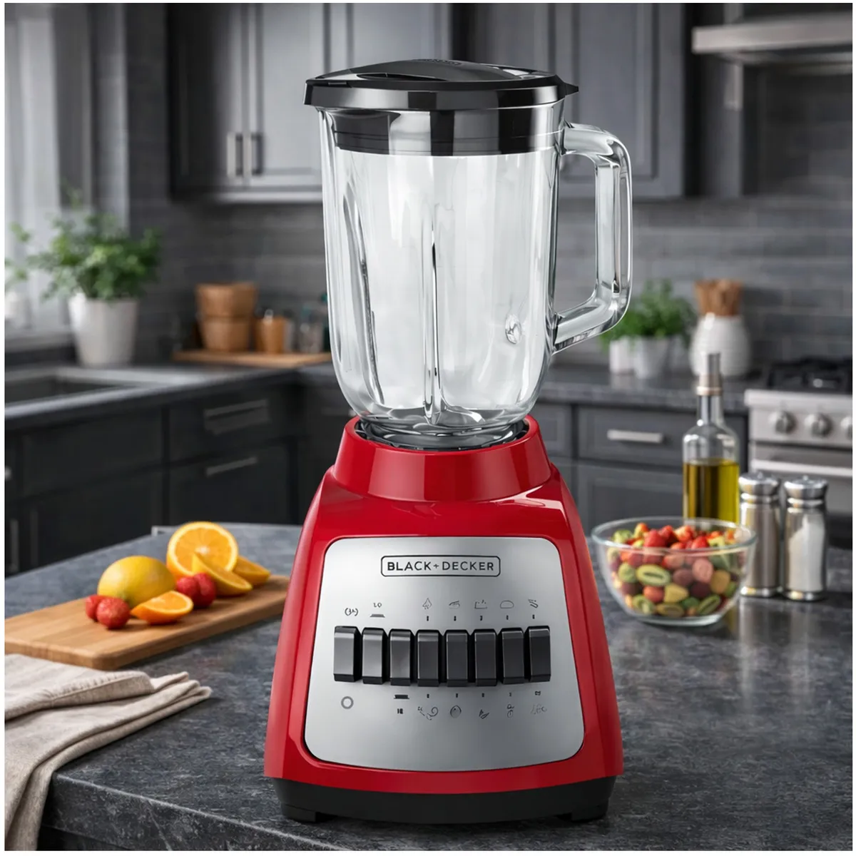 BLACK+DECKER - Licuadora Black+Decker 550W 4 Puntas Vidrio 10 Velocidades 1.25L
