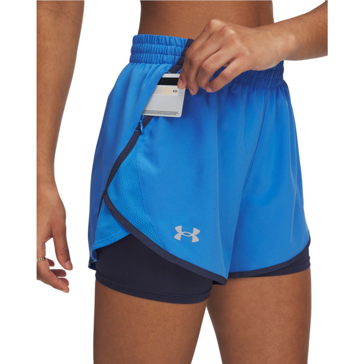 UNDER ARMOUR - Short Mujer Under Armour FLY BY 2 IN 1 SHORTS Azul UNDER ARMOUR