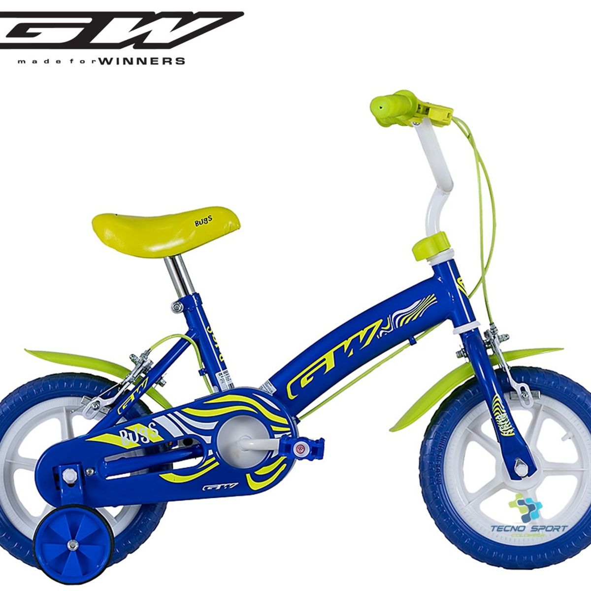 GW - Bicicleta Niño Niña Rin 12 con Ruedas Auxiliares