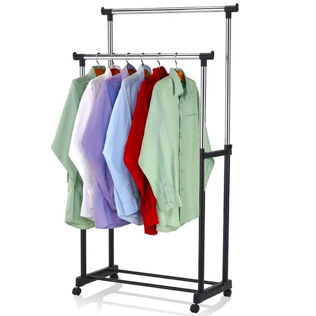 ONE PIXEL - Tendedero De Ropa Doble Organizador Multiusos Con Ruedas Perchero