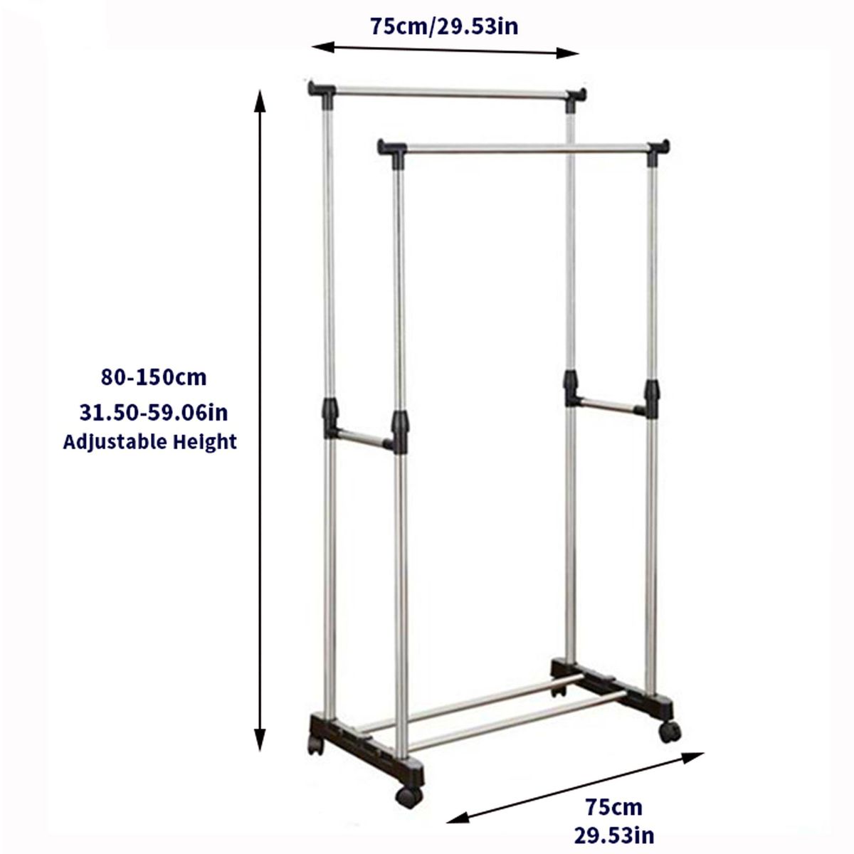 ONE PIXEL - Tendedero De Ropa Doble Organizador Multiusos Con Ruedas Perchero