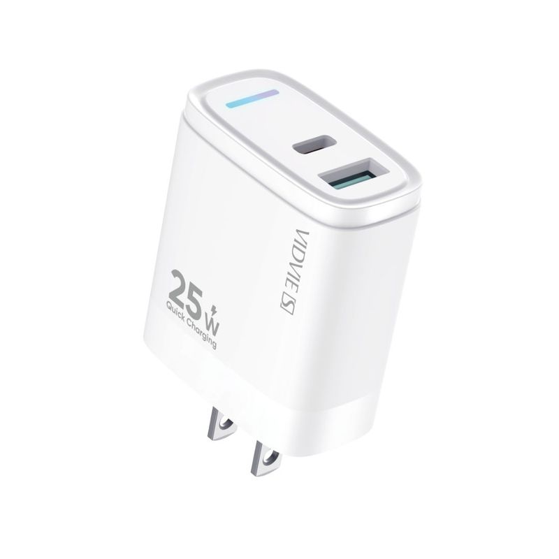 VIDVIE - Cargador 25W PD+USB Chip AI VIDVIE S - VS-A05
