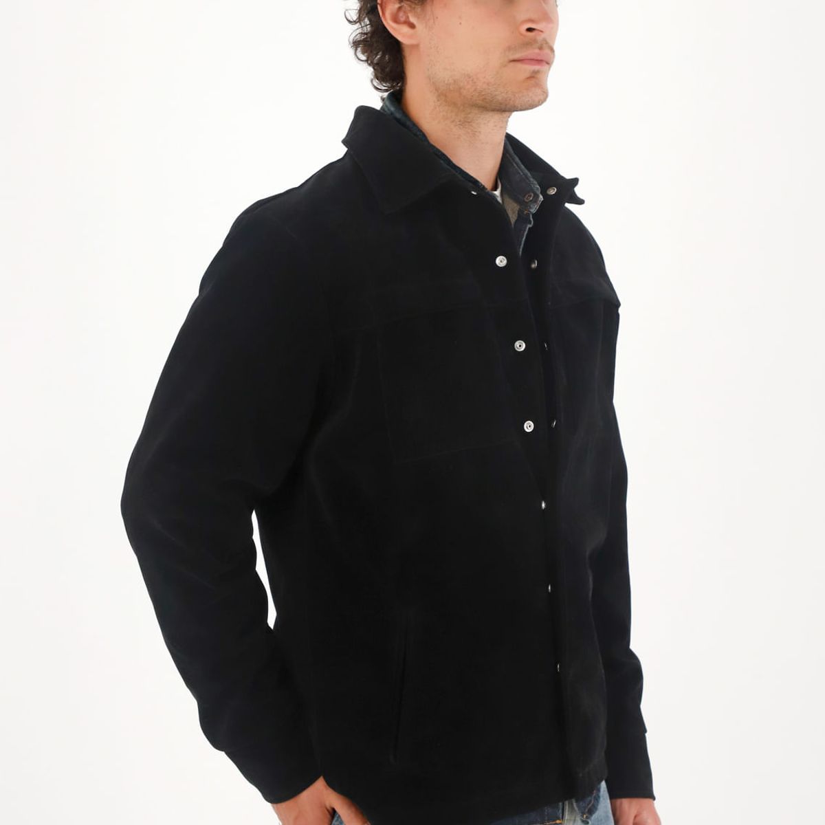 TENNIS - Chaqueta en gamuza sintética negra para hombre