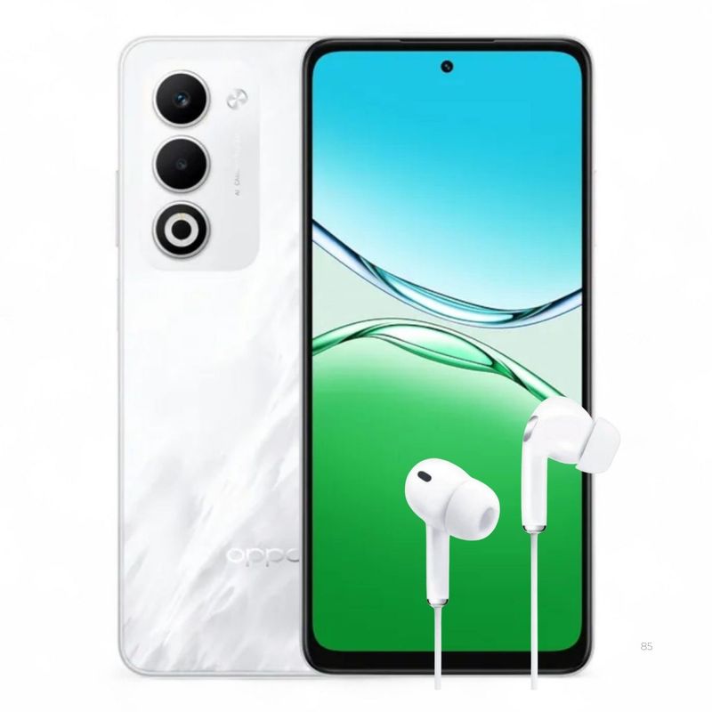 OPPO - Celular OPPO A5 4GB 256GB 4G Blanco + Audífonos Jack 3.5 mm