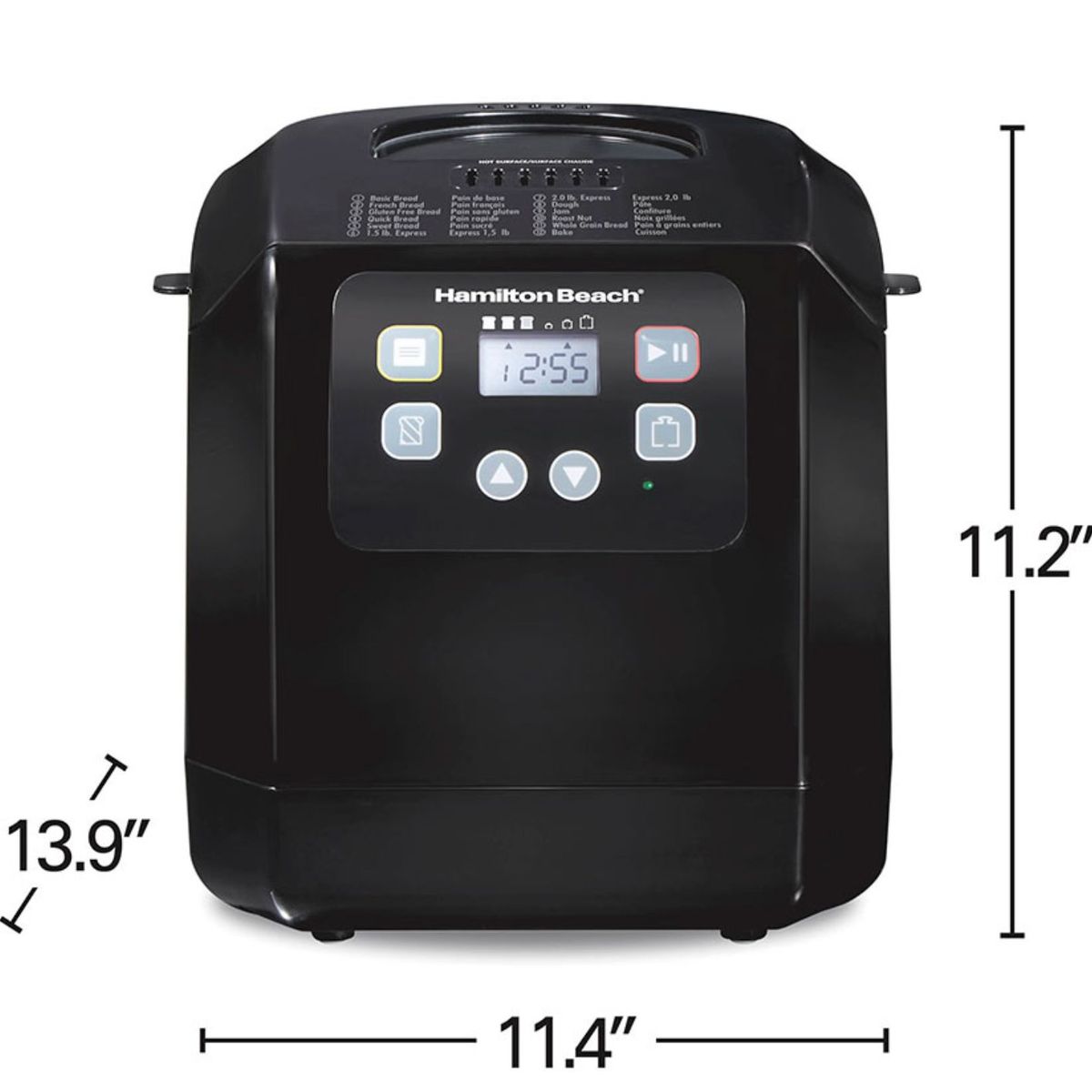 HAMILTON BEACH - Máquina para hacer pan de 2lb, negra