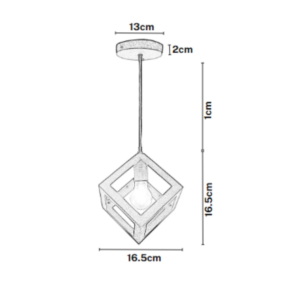 DECONCEPT - Lámpara de Techo Charlote Cubo Cuadrado Diseño Decorativo