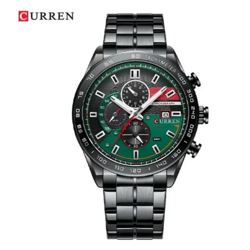 CASIO - Reloj Curren 8410 En Acero - Cronógrafo Negro Para Hombre
