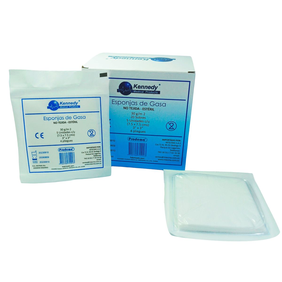 GENERICO - Caja Esponja De Gasa No Tejida - Esteril (7.5 X 7.5 cms) 4 pliegues