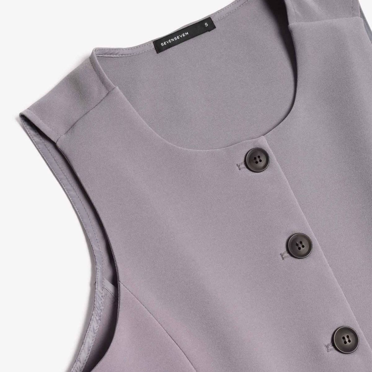 SEVEN SEVEN - Chaleco Para Mujer Plano Color Gris Marca Seven Seven #28250147