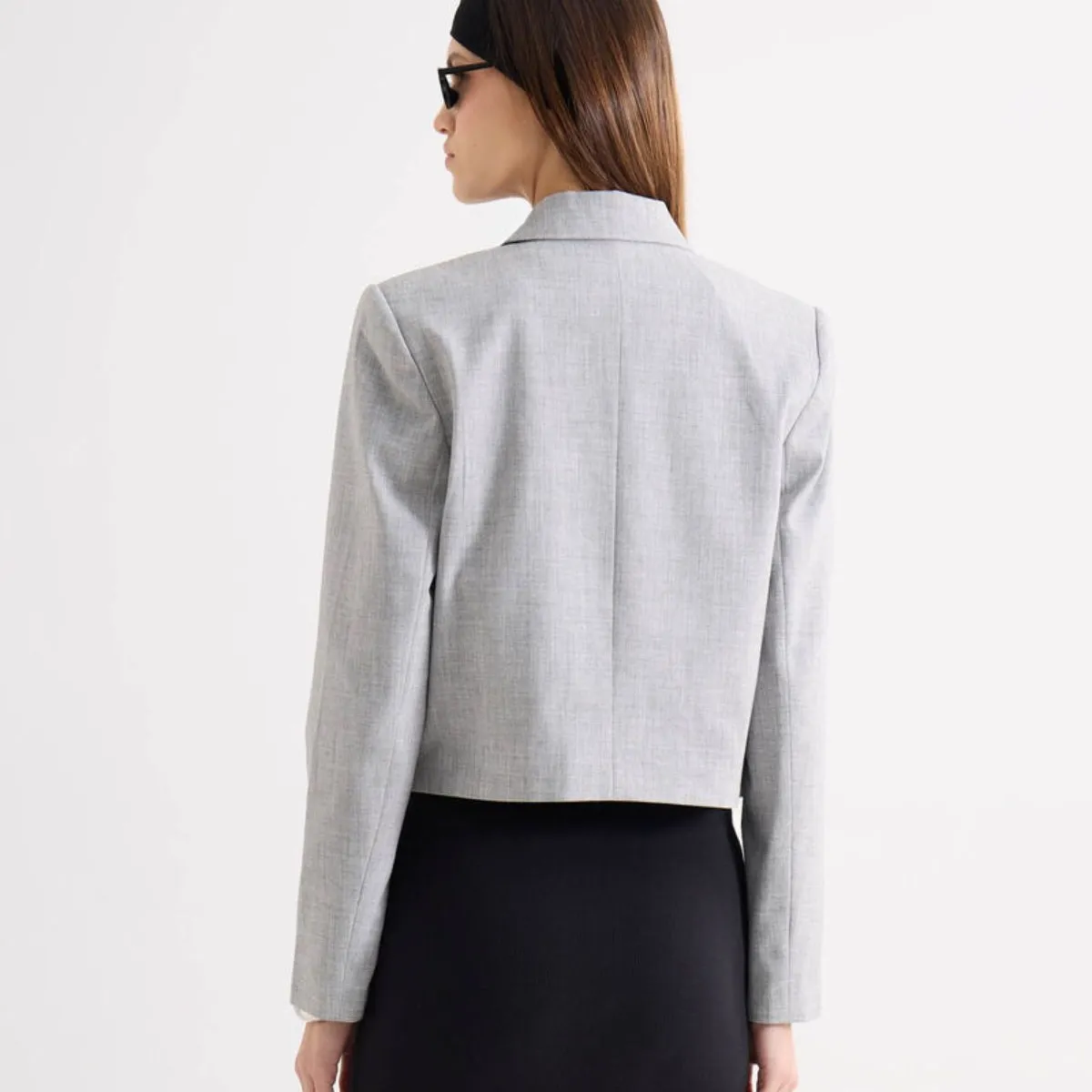 SEVEN SEVEN - Blazer Corto Doble Botonadura  Para Mujer Gris Seven Seven