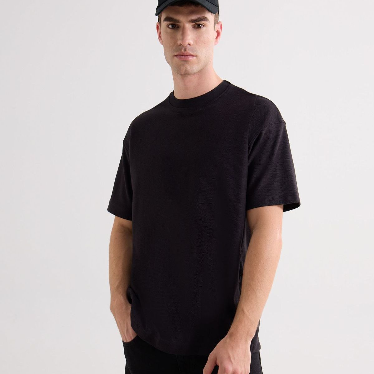 SEVEN SEVEN - Camiseta Relaxed Fit  Para Hombre Negro Seven Seven