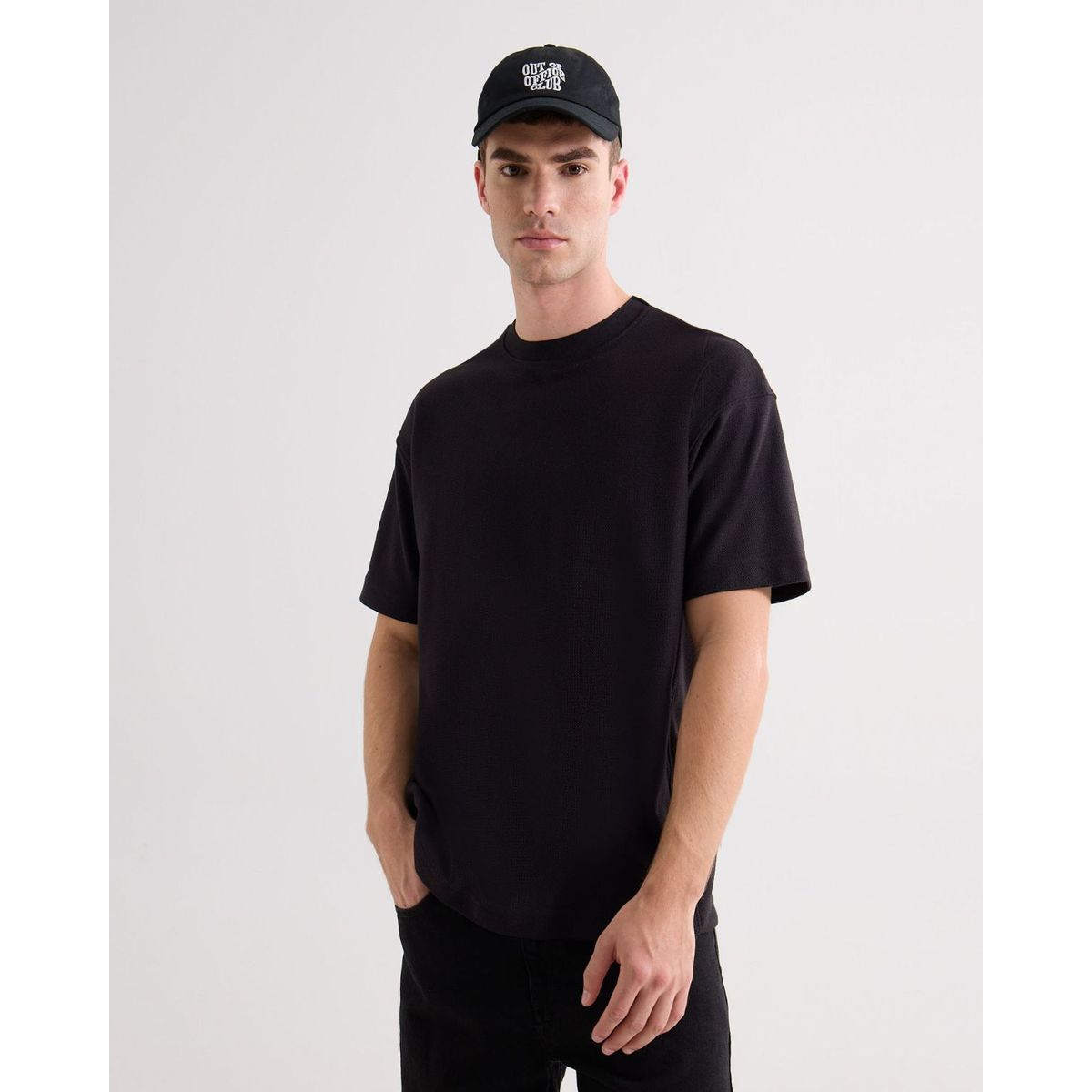 SEVEN SEVEN - Camiseta Relaxed Fit  Para Hombre Negro Seven Seven
