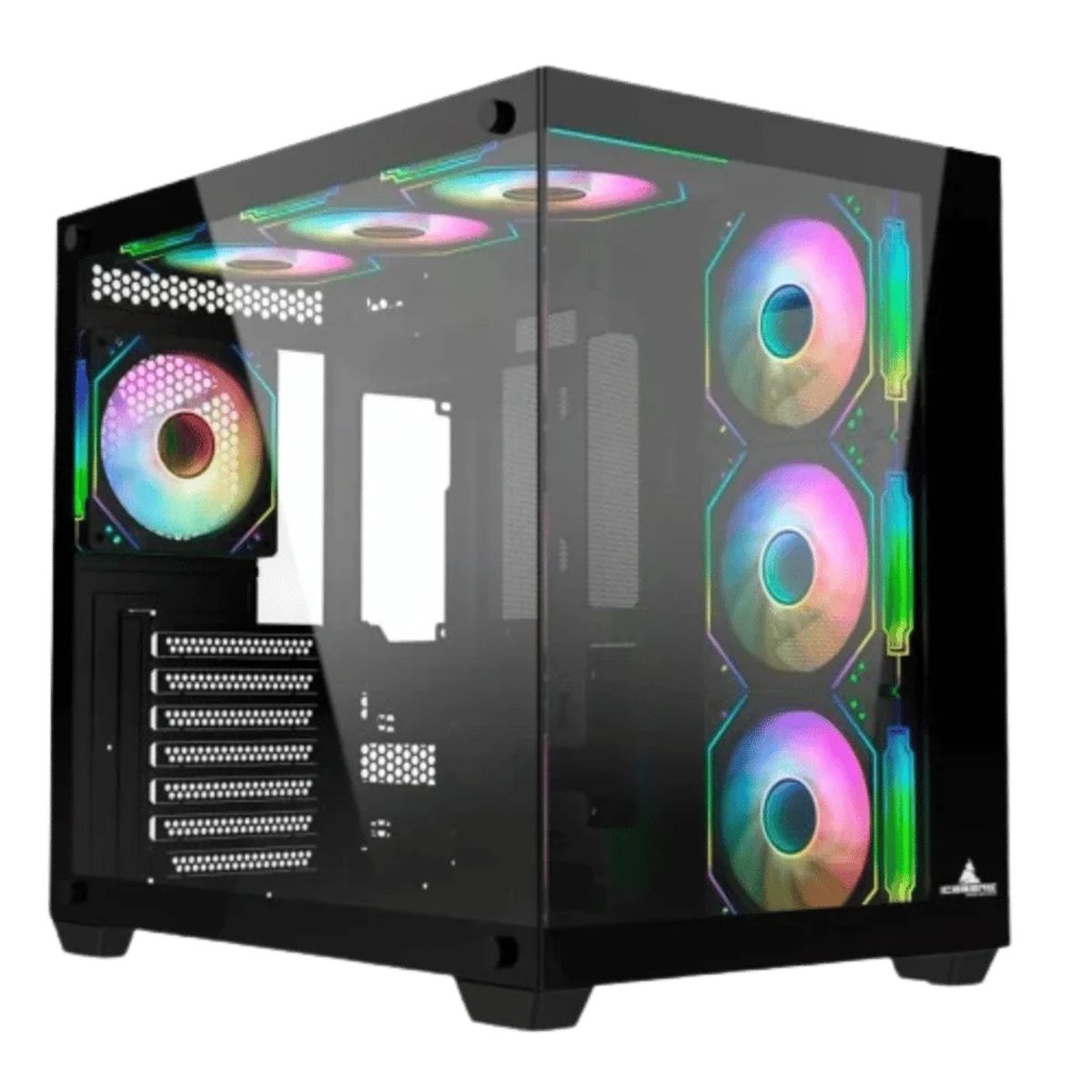 ICEBERG - Chasis Gamer Iceberg Crystal Cube S Negro + 6 Fans
