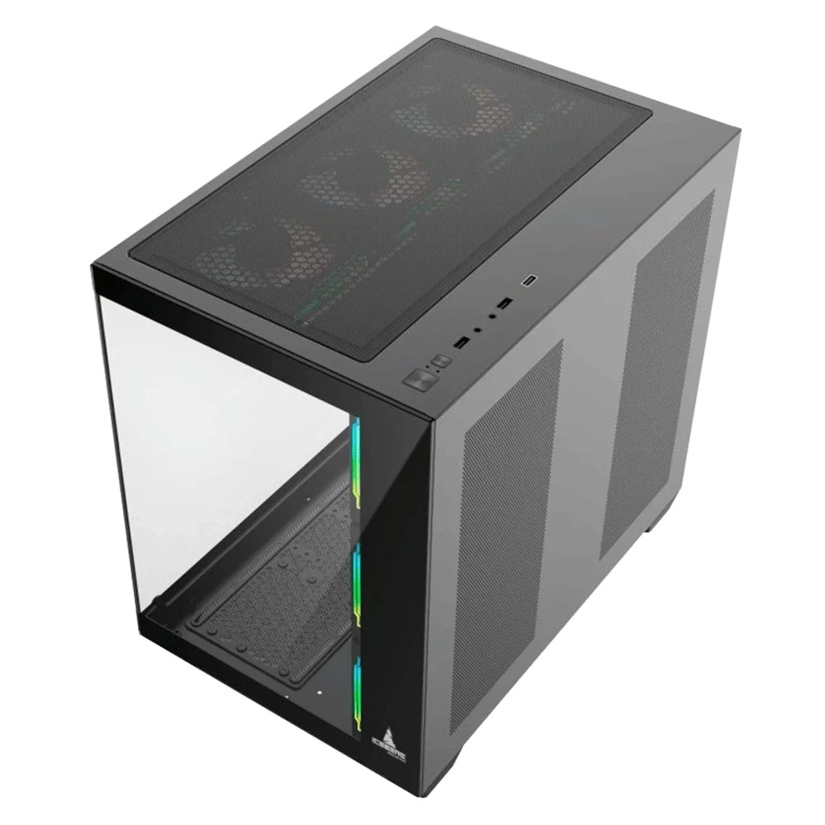ICEBERG - Chasis Gamer Iceberg Crystal Cube S Negro + 6 Fans