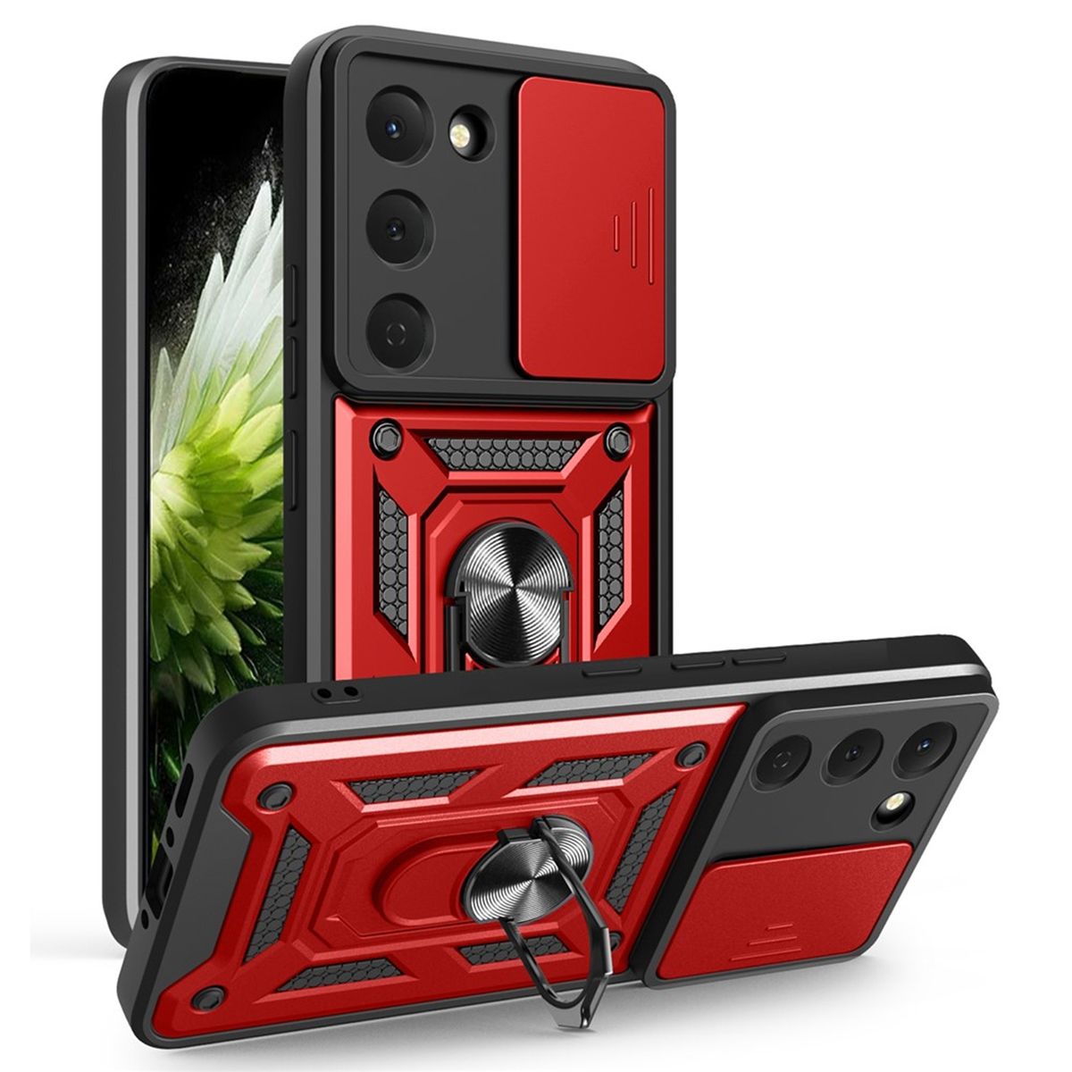 GENERICO - Funda Estuche Case Slider Compatible Con Tecno Spark 40 Pro 4G Rojo