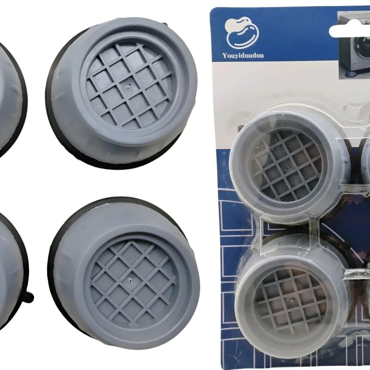 MAZUGI - Soportes Antivibración Lavadora Secadora Pack X4 Antidesliz