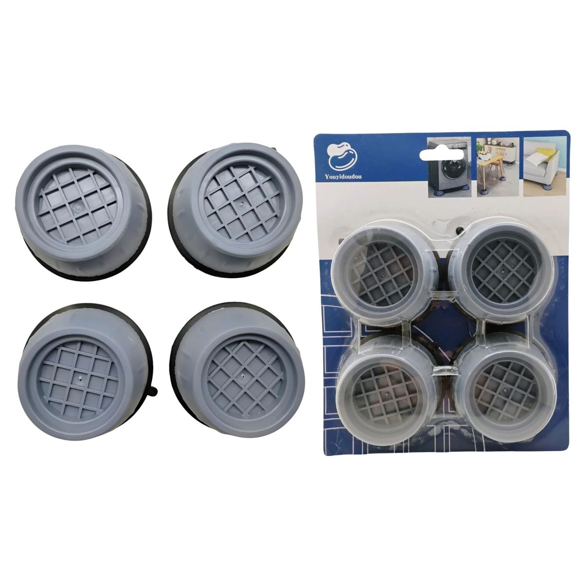 MAZUGI - Soportes Antivibración Lavadora Secadora Pack X4 Antidesliz