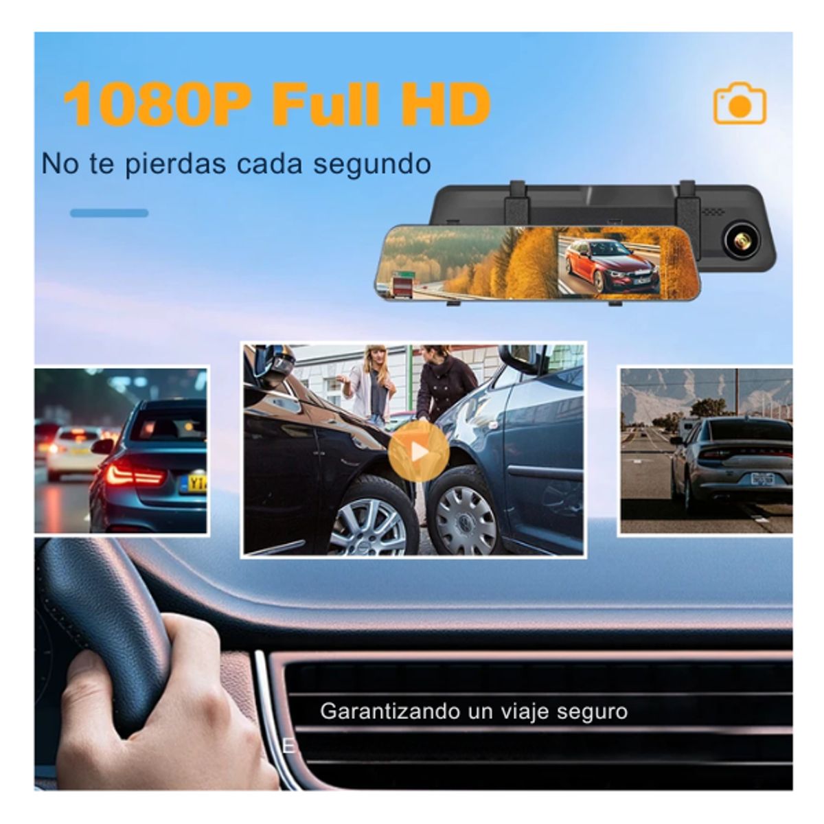 ADQUIERELO YA - Espejo Retrovisor Cámara Pantalla HD 1080 Carro Cámara Dual