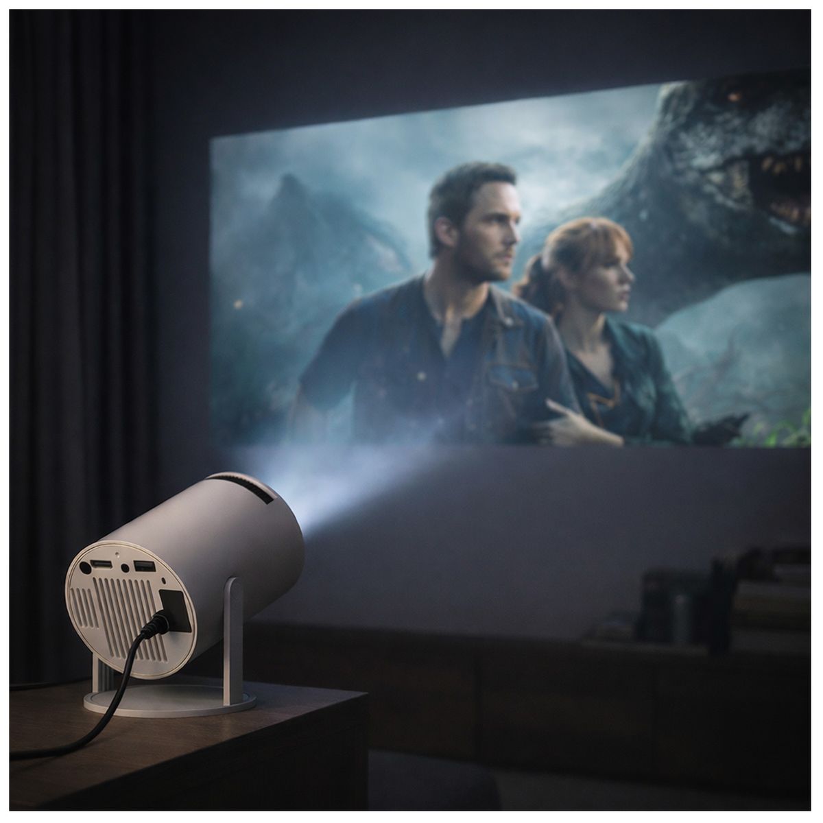 ONE PIXEL - Mini Proyector Cilíndrico HY 300 One Pixel LED Android 11 WiFi Soporta 4K
