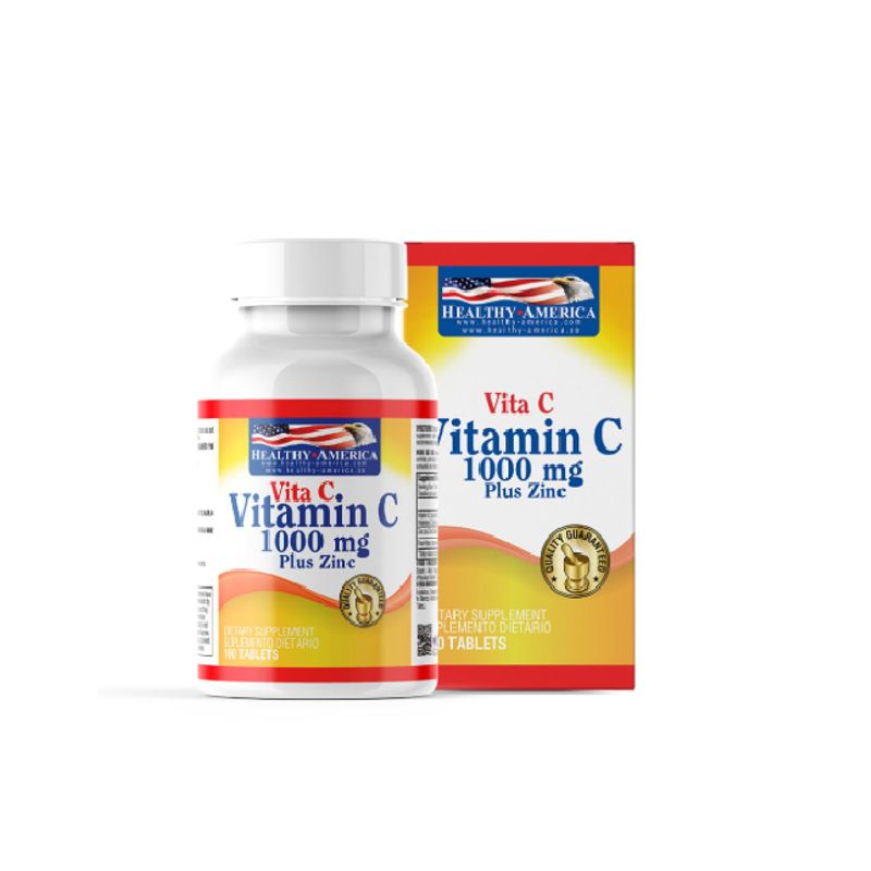 HEALTHY AMERICA - VITAMINA C PLUS +ZINC X 100 UNIDADES