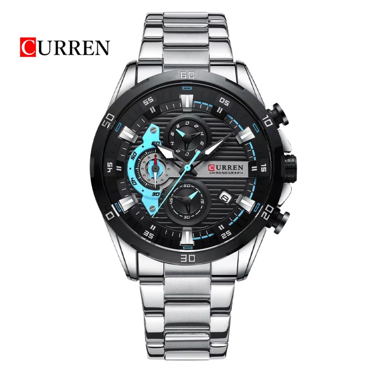 CURREN - Reloj CURREN Cronógrafo 8402 Para Hombre - Plateado