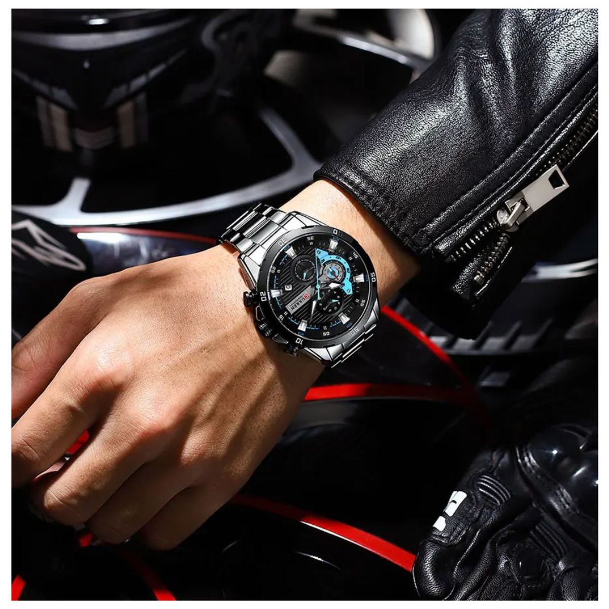 CURREN - Reloj CURREN Cronógrafo 8402 Para Hombre - Plateado