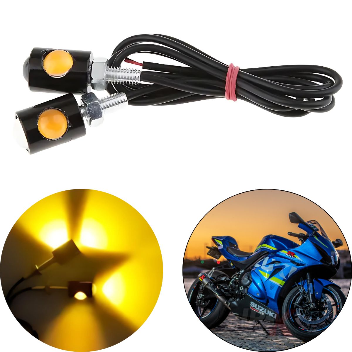 GENERICO - Direccional ojo aguila led iluminacion moto lujo accesorio