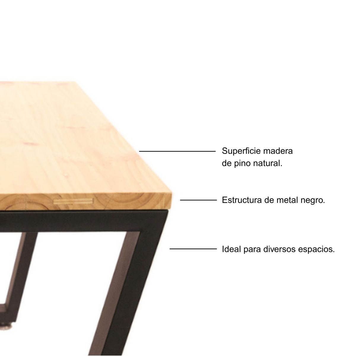 GENERICO - MESA VOGA 4 PUESTOS PINO NEGRO