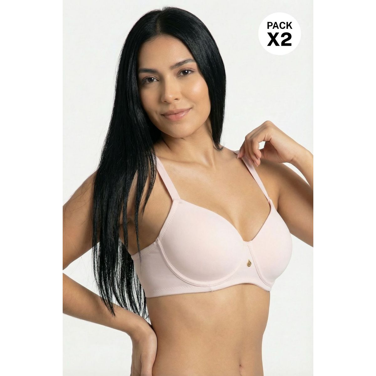 LILI PINK - Brasier copa "c" tipo 3/4 paquete x2 en microfibra