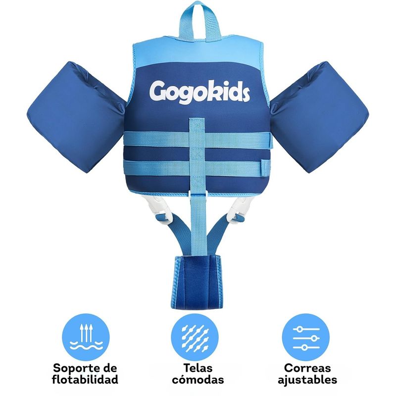 KOBALT - Chaleco Flotador para niños 2-6 años azul de tiburon