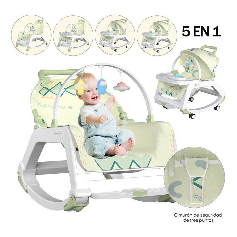 BEBESITOS - SILLA MECEDORA  CON COMEDERO 5 EN 1
