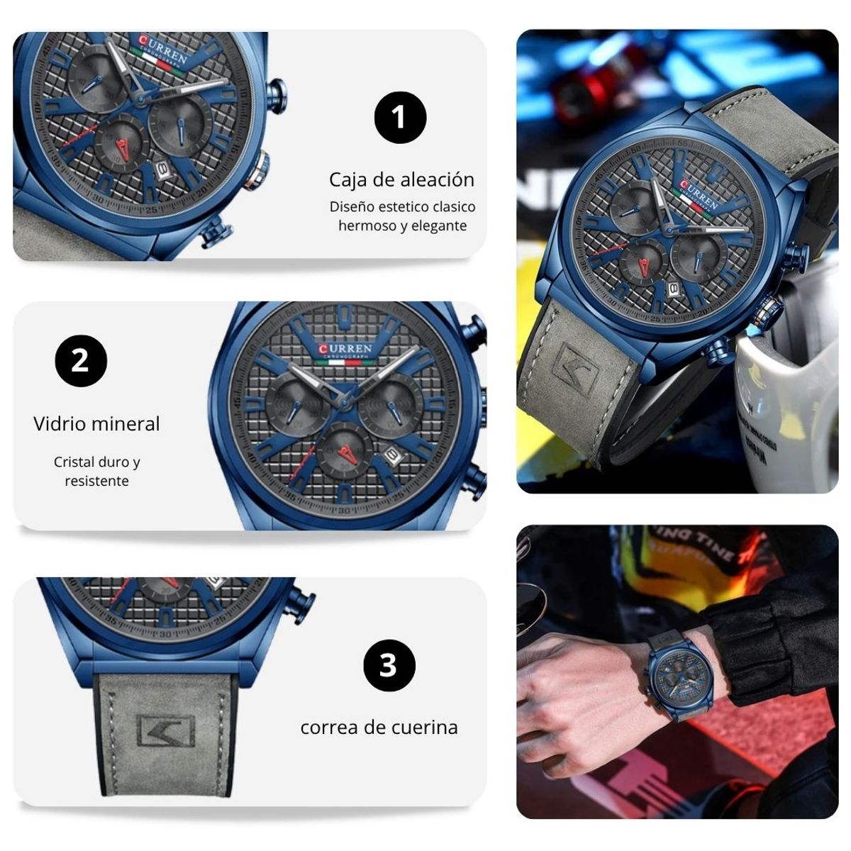 CURREN - Reloj CURREN Cronógrafo 8392 Para Hombre - Gris