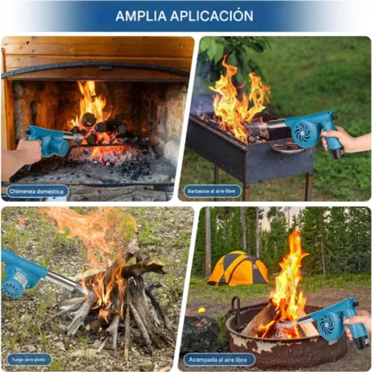 TECNOHOGAR JS - Ventilador Barbacoa Soplador Aire Asados Carbon Parrilladas