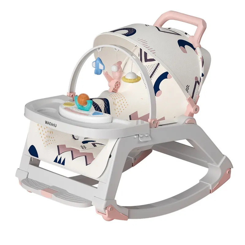 BEBESITOS - SILLA MECEDORA PARA BEBE CON COMEDERO 5 EN 1