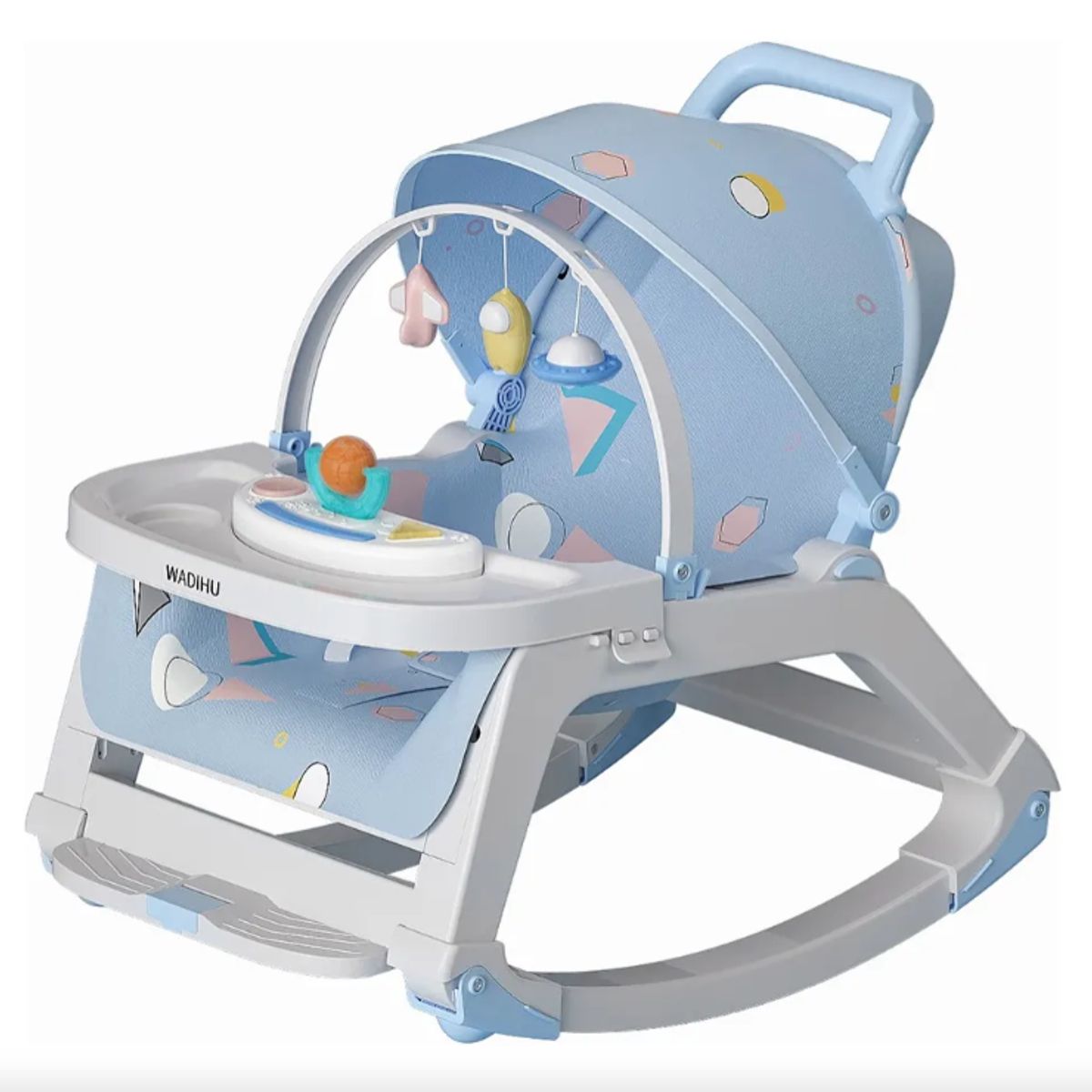 BEBESITOS - SILLA MECEDORA PARA BEBE CON COMEDERO 5 EN 1