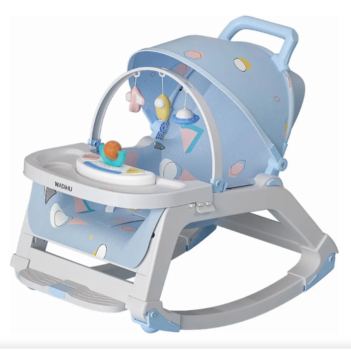 BEBESITOS - SILLA MECEDORA PARA BEBE CON COMEDERO 5 EN 1