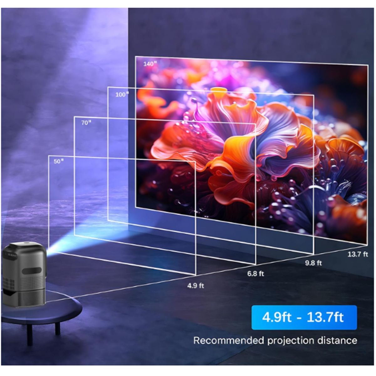 GENERICO - Mini Proyector Con Trípode Altura Ajustable