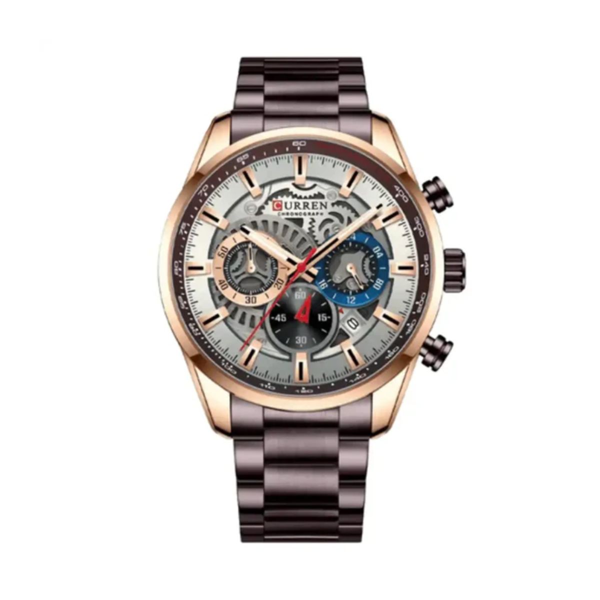 CURREN - Reloj Curren 8391 Cronógrafo En Acero Marron Para Hombre