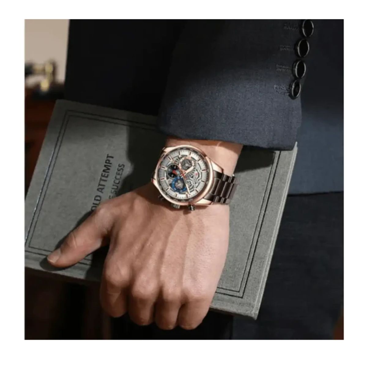 CURREN - Reloj Curren 8391 Cronógrafo En Acero Marron Para Hombre